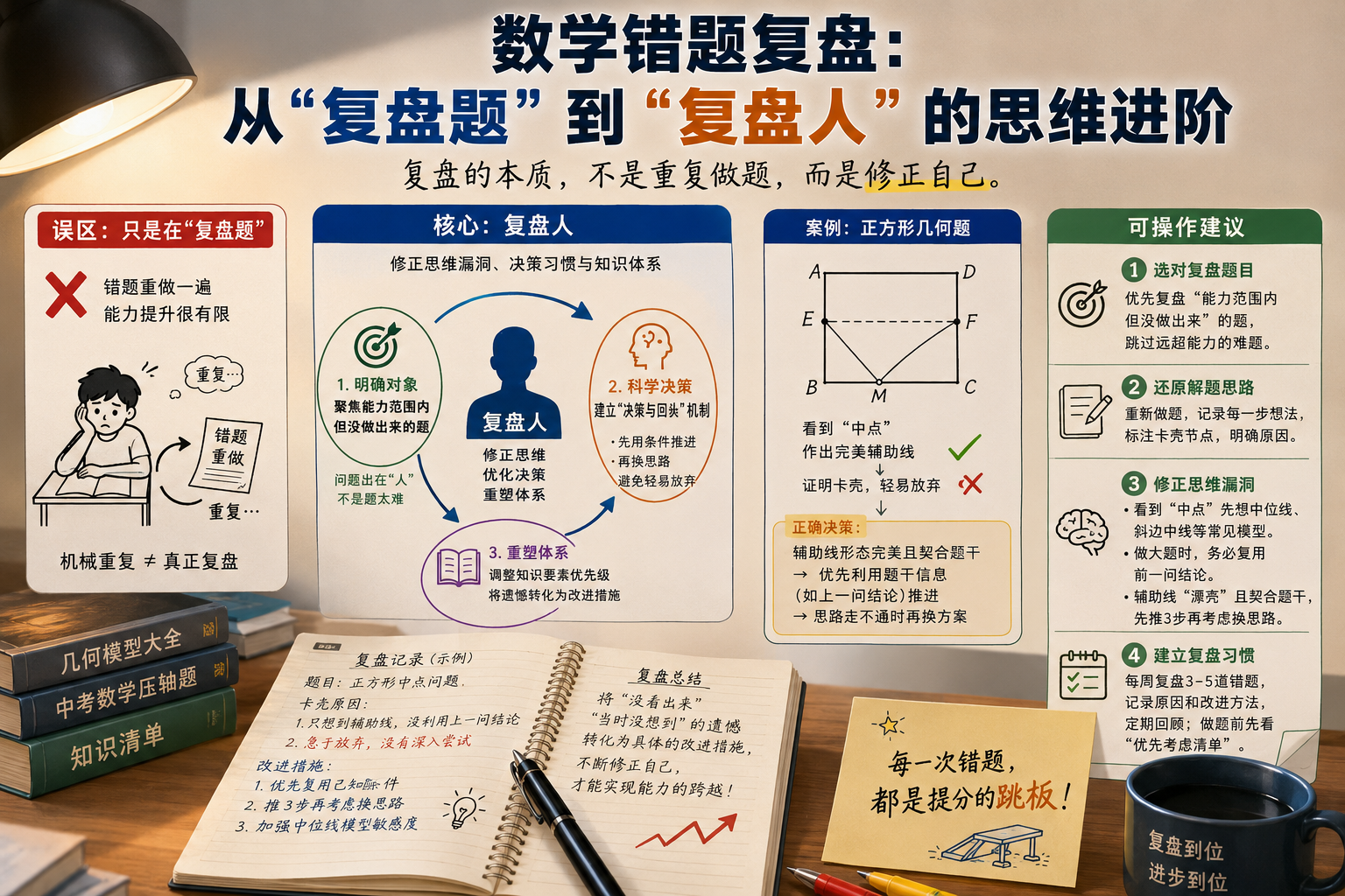 数学错题复盘：如何高效修正思维与习惯